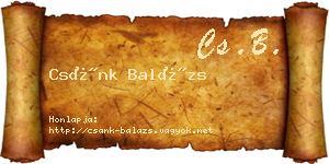 Csánk Balázs névjegykártya